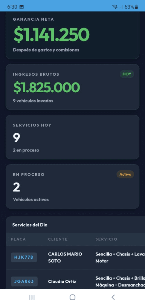 MiLavad — Resumen del día en el celular